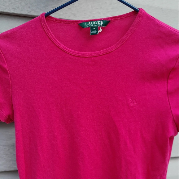 Ralph Lauren Womwns M Fuchsia Tee - Picture 3 of 6